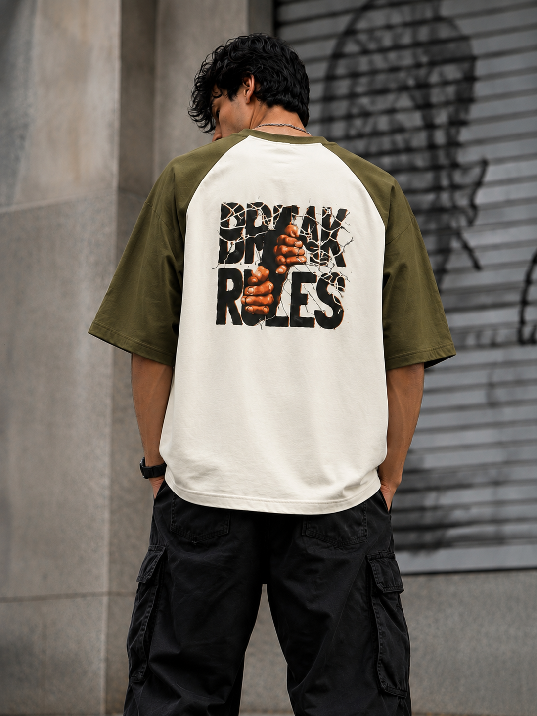 BREAK RULES Oversized Raglan T-Shirt ⭐⭐⭐ | Laveros