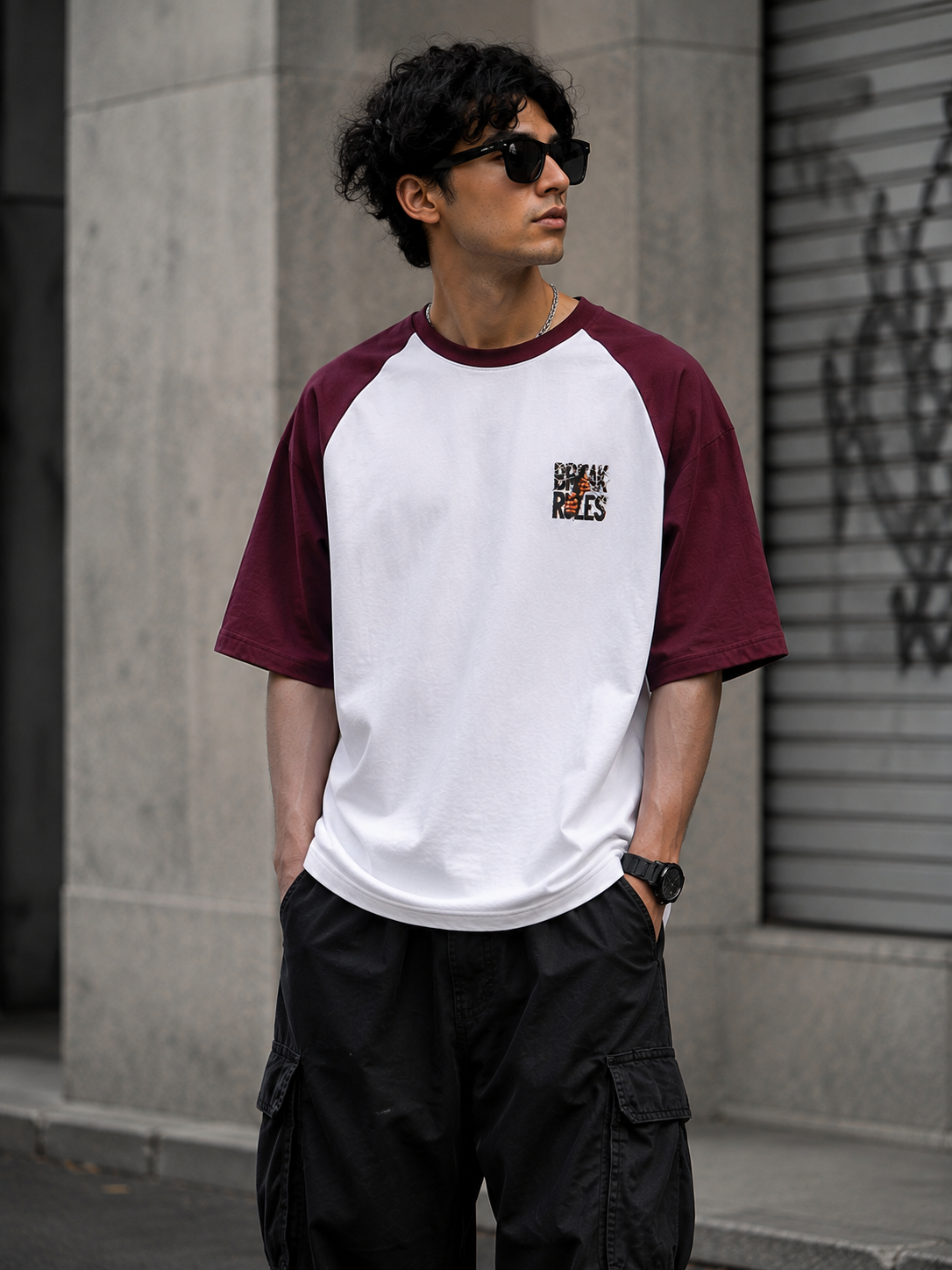 BREAK RULES Oversized Raglan T-Shirt ⭐⭐⭐ | Laveros