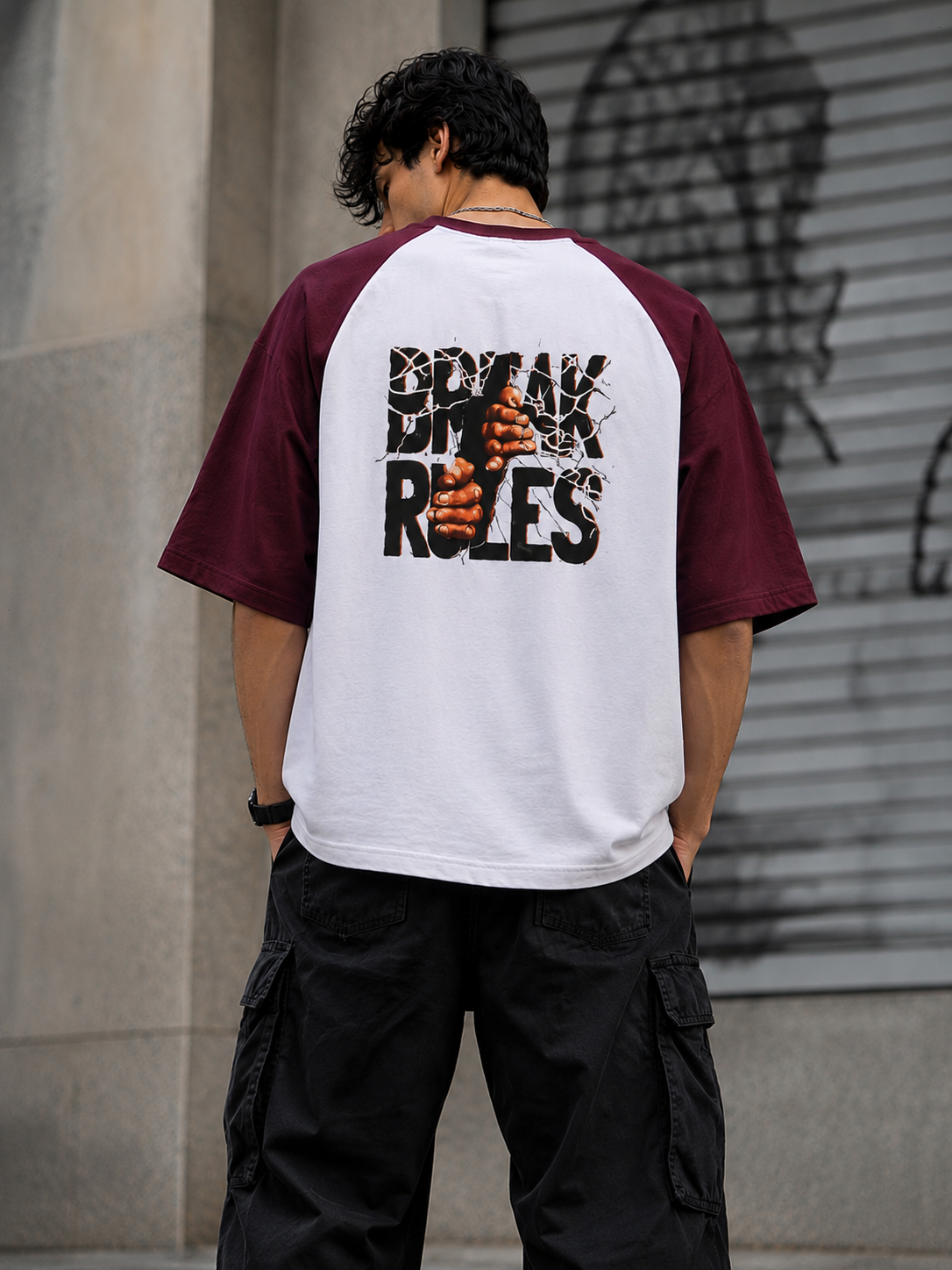 BREAK RULES Oversized Raglan T-Shirt ⭐⭐⭐ | Laveros