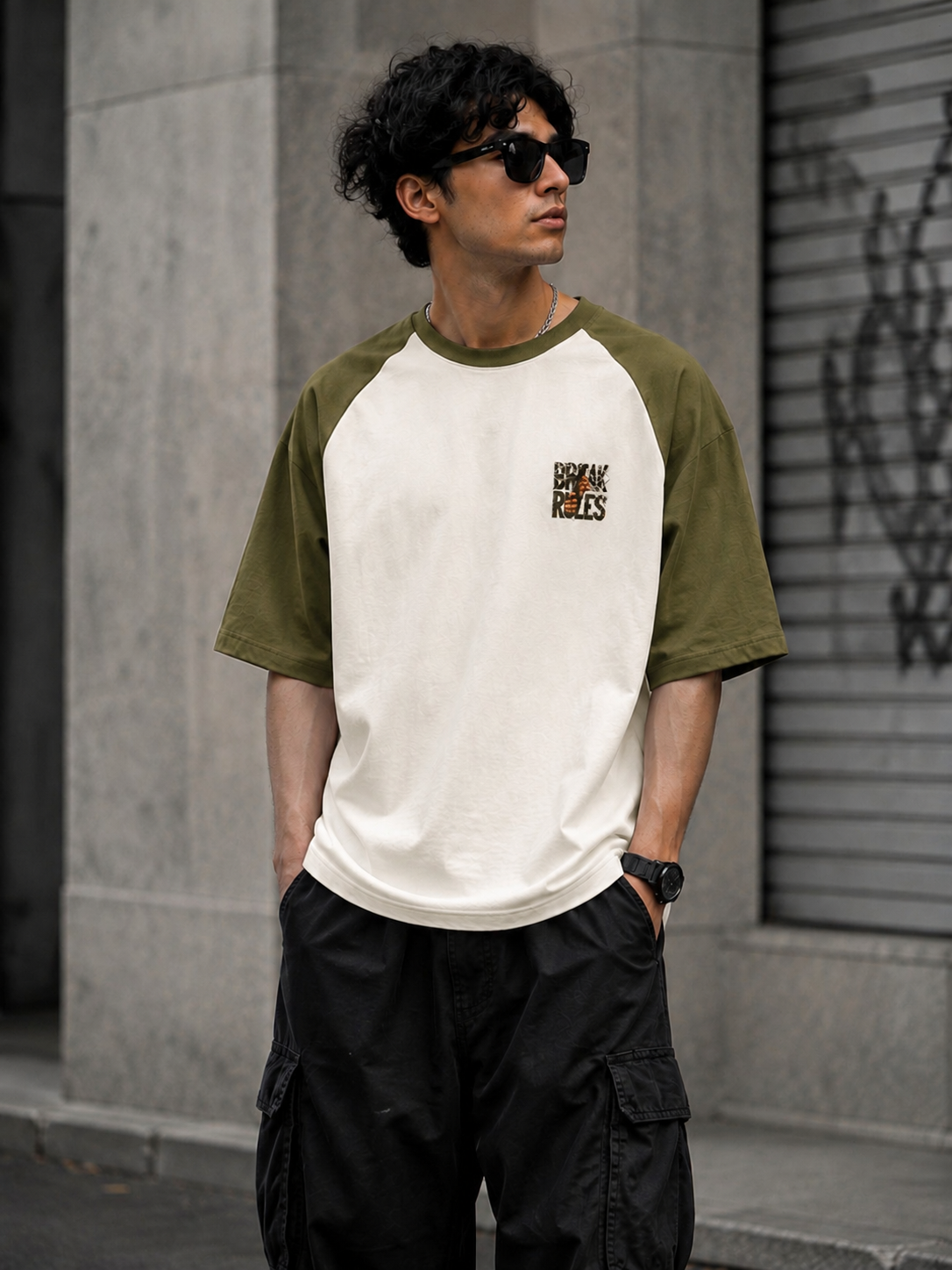 BREAK RULES Oversized Raglan T-Shirt ⭐⭐⭐ | Laveros